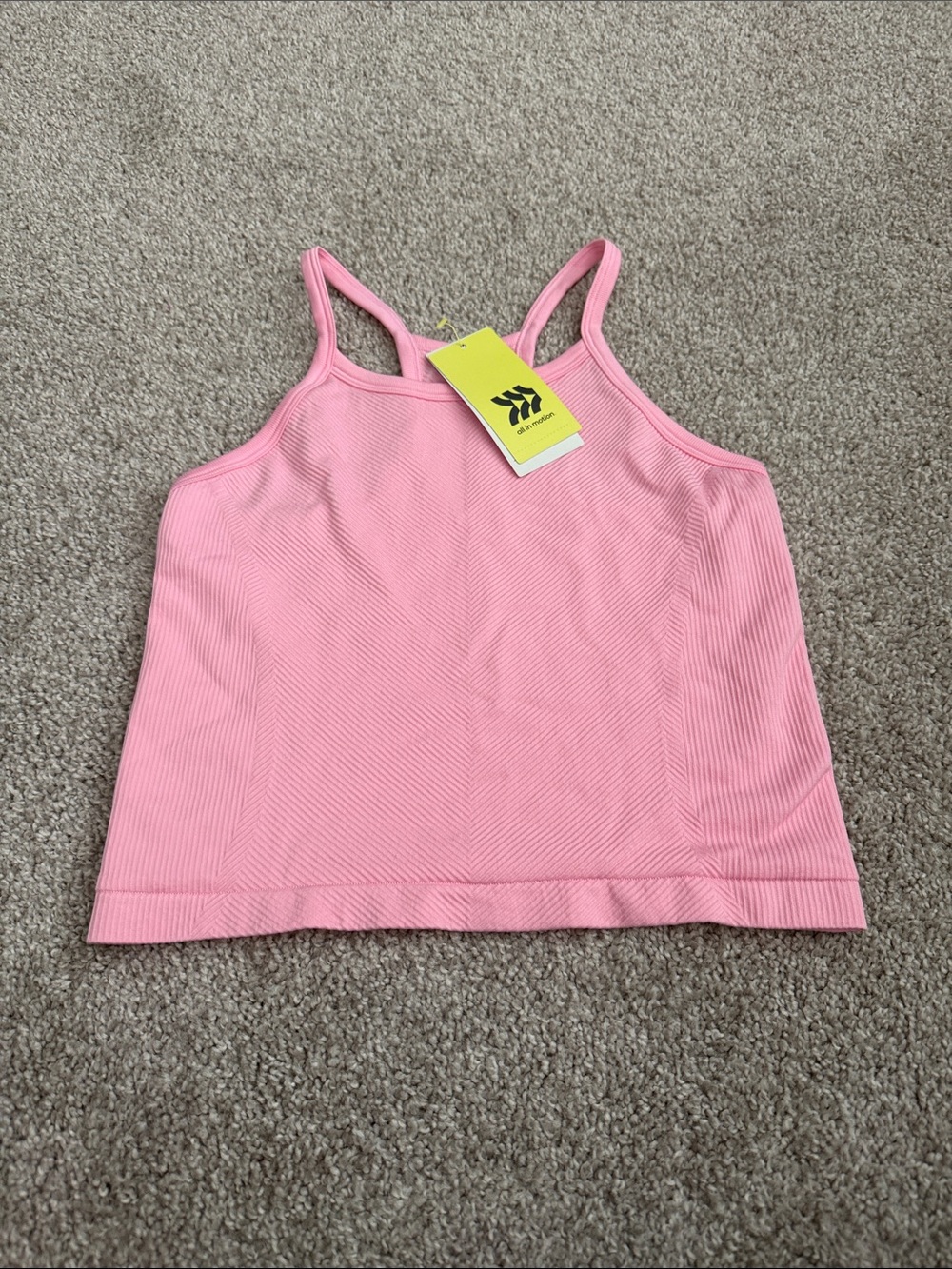 Pink Ribbed Racerback Tank Top - Girls